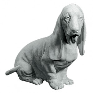 Havefigur Basset Hund i marmor Havefigur Basset Hund i marmor