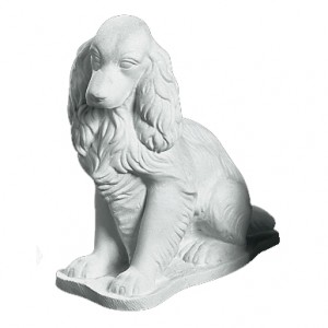 Havefigur i marmor - en hund - Cockerspaniel Havefigur i marmor - en hund - Cockerspaniel