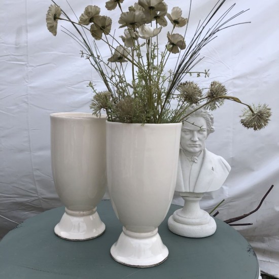 Pokal krukke eller vase Creme H29cm Ø15cm