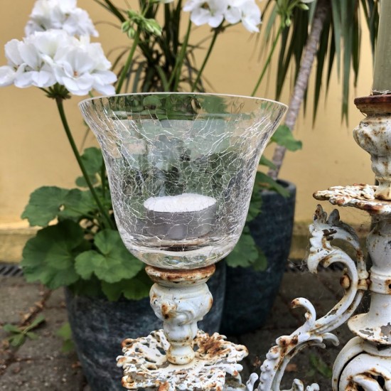 Fyrfadsadapter til lysestager Antique glas
