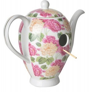 Fuglehus Kande med store blomster keramik H21cm Fuglehus Kande med store blomster keramik H21cm