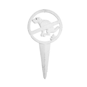 Nej til Hunde høm-høm Skilt Hvid metal H30cm Nej til Hunde høm-høm Skilt Hvid metal H30cm