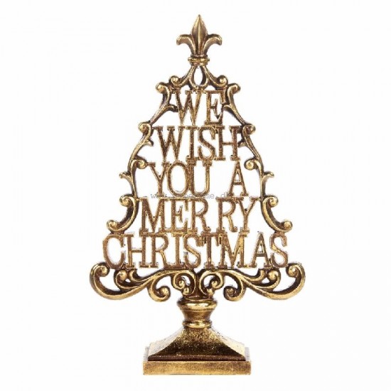Wishing a Merry Christmas Træ 42 cm - Guld Wishing a Merry Christmas Træ 42 cm - Guld