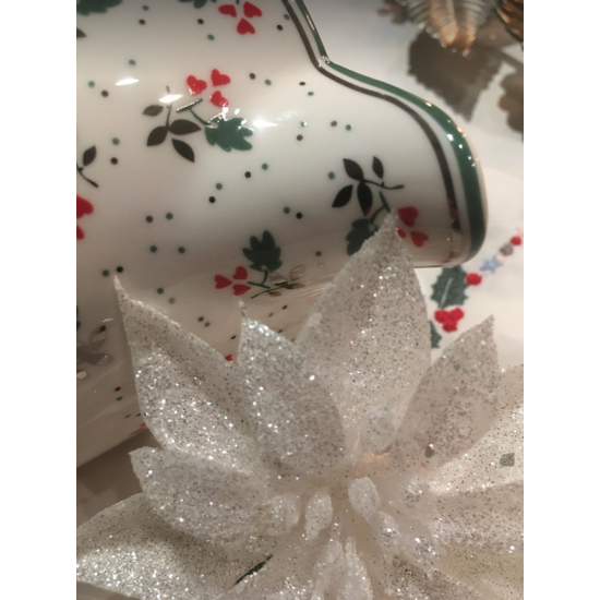 Hvid julestjerne på clips 8cm - A Christmas Carol
