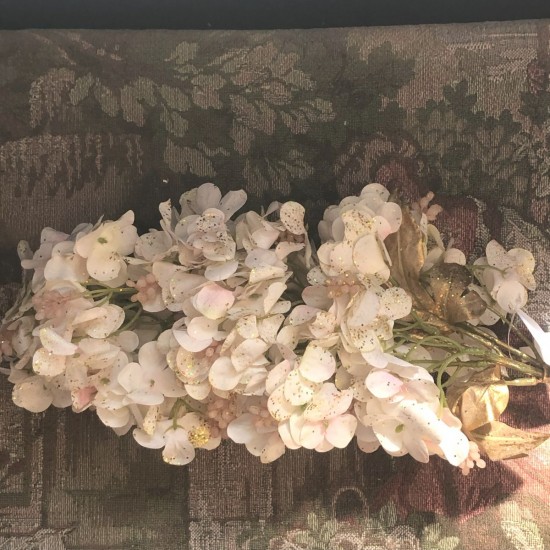 Kæmpe Hortensia cream - guld glitter 85 cm