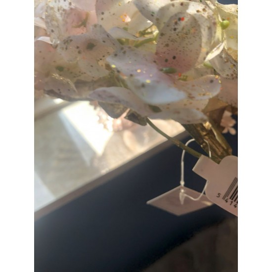 Kæmpe Hortensia cream - guld glitter 85 cm