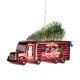 Glaskugle Lastbil med juletræ 13 cm