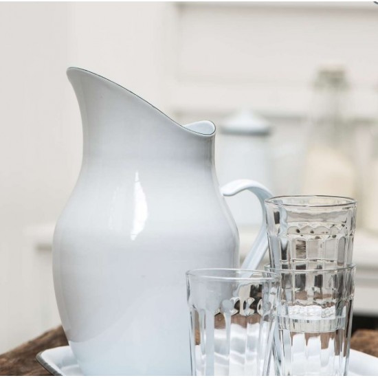 Fin hvid Emalje Kande 2,2 liter