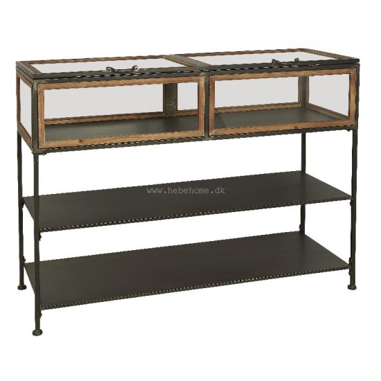 Konsolbord m/2 glasdisplay og 2 hylder Konsolbord m/2 glasdisplay og 2 hylder