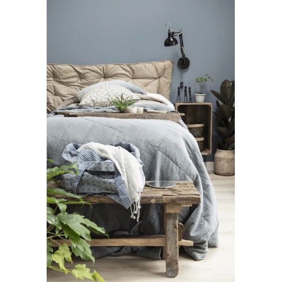 Vintage quilt sengetæppe dobbelt Støvblå