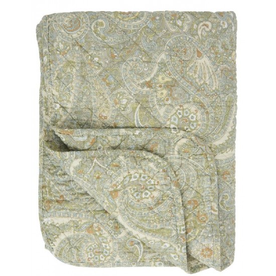 Quilt paisley mønster grøn 130x180cm Quilt paisley mønster grøn 130x180cm