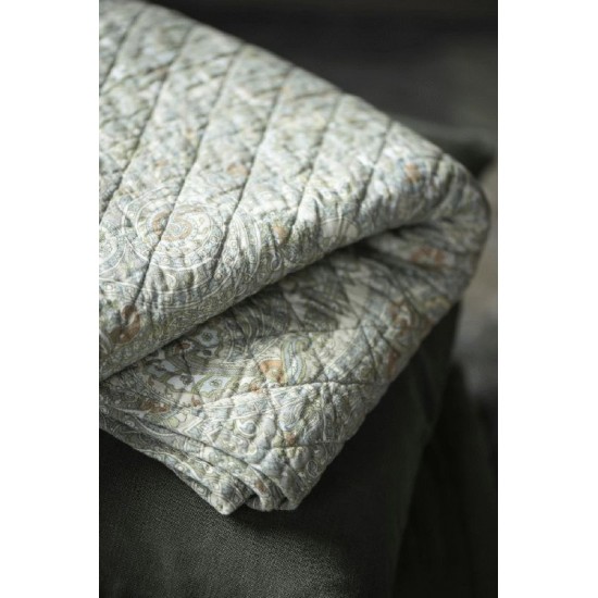 Quilt paisley mønster grøn 130x180cm Quilt paisley mønster grøn 130x180cm