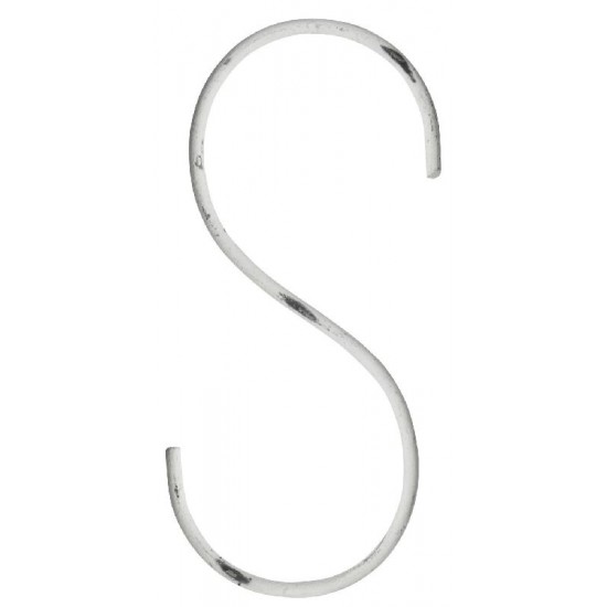 S krog 10cm hvid patineret S krog 10cm hvid patineret
