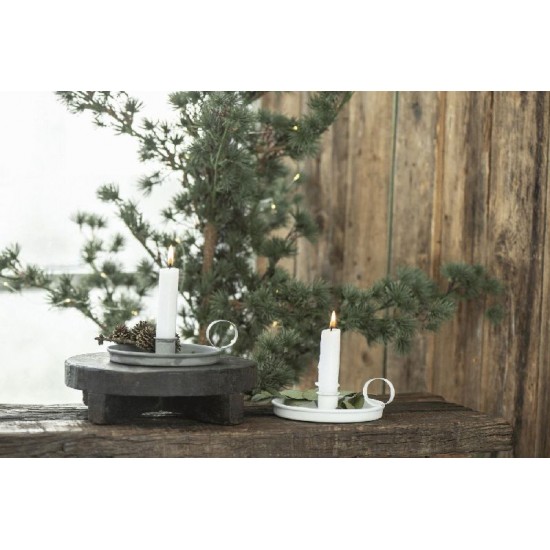 Kammerstage grå med kant til bedelys og kronelys