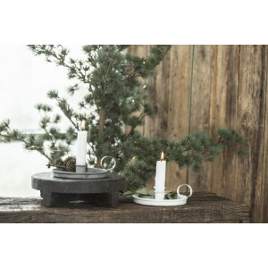 Kammerstage grå med kant til bedelys og kronelys