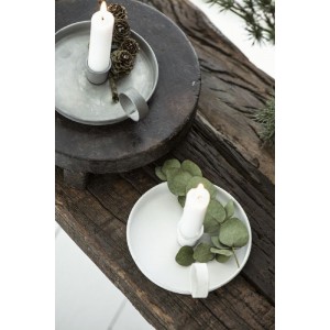 Kammerstage grå med kant til bedelys og kronelys