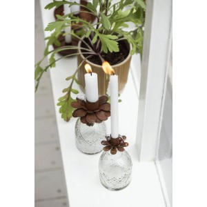 Lysholder Blomst Faded Rust - kertelys