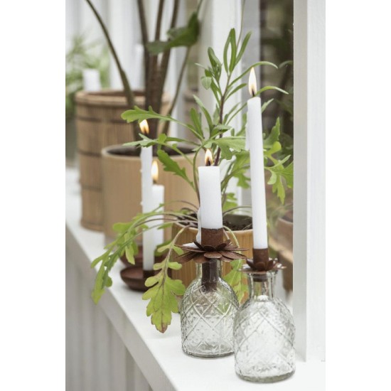 Lysholder Blomst Faded Rust - kertelys