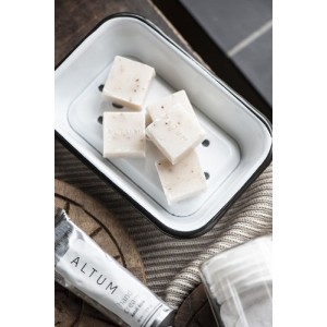 Emalje sæbeskål med rist - Hvid Emalje sæbeskål med rist - Hvid