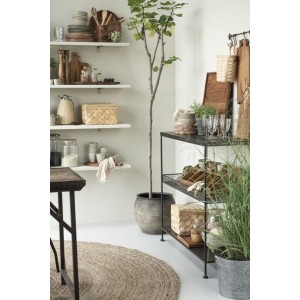 Gulvtæppe rund natur jute