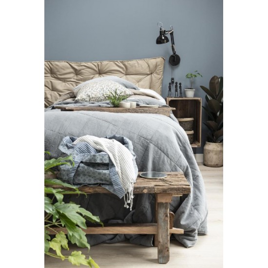 Vintage quilt sengetæppe dobbelt Støvblå