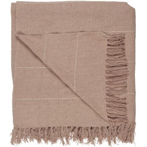 Sengetæppe malva med creme striber 240x240cm Sengetæppe malva med creme striber 240x240cm