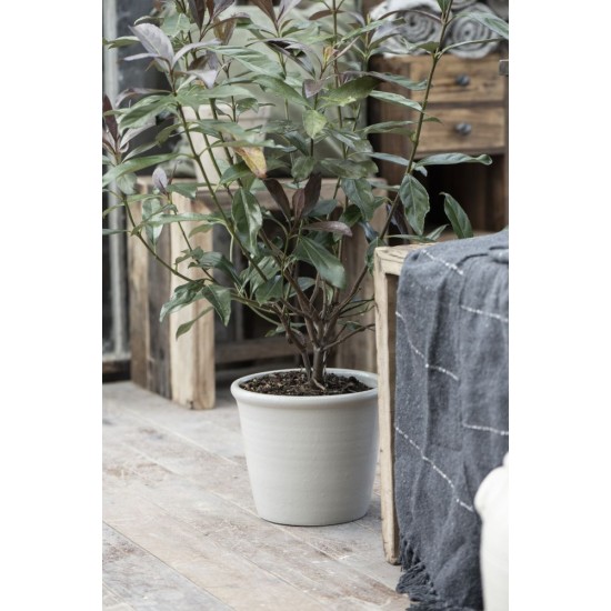 Potte Skjuler Halfdan konisk med tyk kant foroven sand 21x25cm