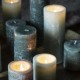 Bloklys Rustik lysegrøn Ø:7 H:18