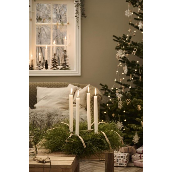 Adventsstage til 4 x 2,2 cm lys rund patineret messing