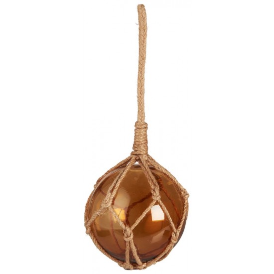Glaskugle med reb omkring brunt glas Ø12cm fiskekugler Nautico Glaskugle med reb omkring brunt glas Ø12cm fiskekugler Nautico