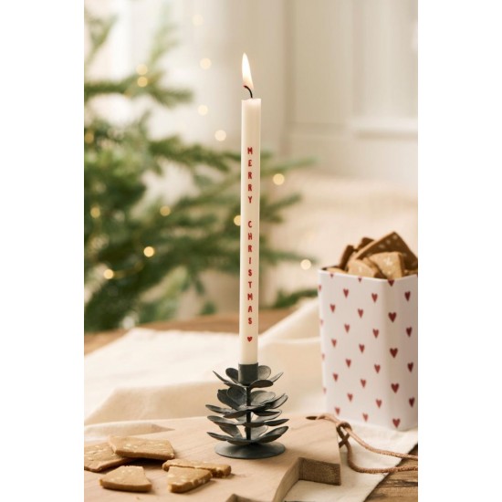 Lysestage til 1,3 cm lys kogle i patineret zink