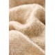 Plaid sandfarvet melange med off white frynser
