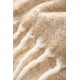 Plaid sandfarvet melange med off white frynser