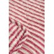 Quilt 130x180cm sand med røde striber Quilt 130x180cm sand med røde striber