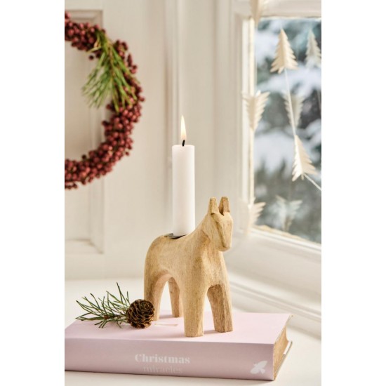 Stage til 2,2 cm lys hest UNIKA træ med metalindsats