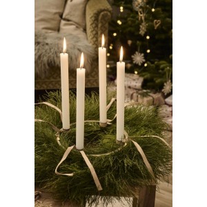 Adventsstage til 4 x 2,2 cm lys rund patineret messing Adventsstage til 4 x 2,2 cm lys rund patineret messing