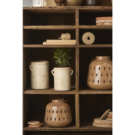 Blomter krukke Tora 16 cm keramik patineret creme