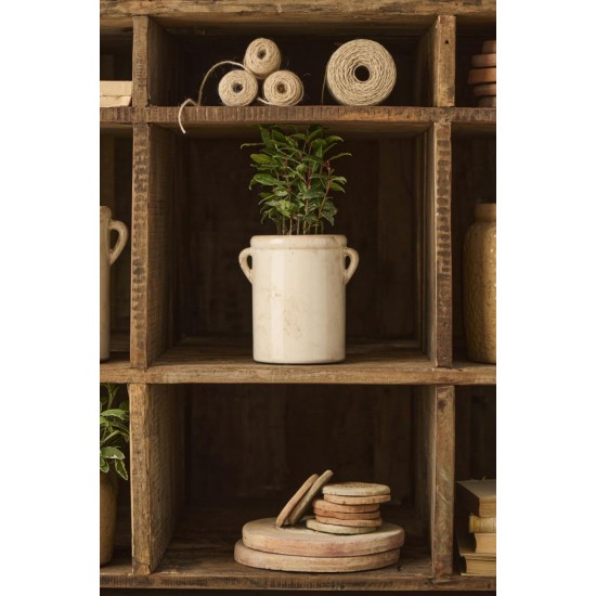 Blomter krukke Tora 16 cm keramik patineret creme