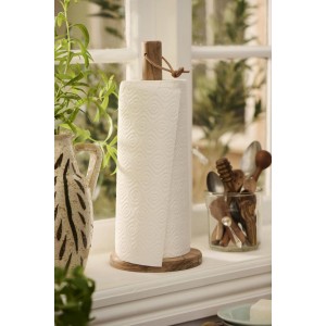 Køkkenrulleholder med lædersnor akacietræ Køkkenrulleholder med lædersnor akacietræ