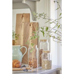 Glaskrukke med bambuslåg 1750 ml