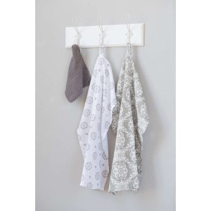 Knagerække med 3 Brørupknager hvid