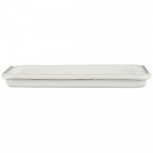 Bakke aflang emalje hvid med hvid kant Bakke aflang emalje hvid med hvid kant