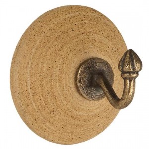 Knage enkelt rund rå brun keramik