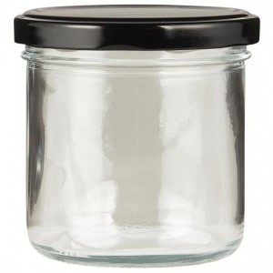 Glas med sort skruelåg Toledo 280 ml