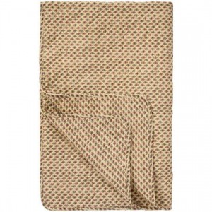 Quilt 130x180cm beige med blokmønster