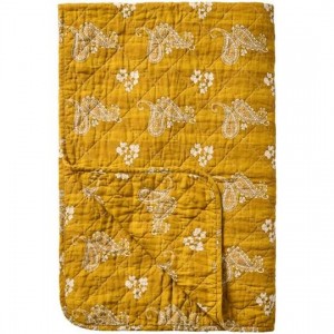 Quilt mustard med paisleymønster