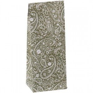 Klodsbundspose grøn paisley 100 stk
