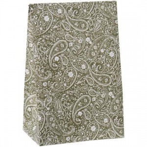 Klodsbundspose grøn paisley 100 stk