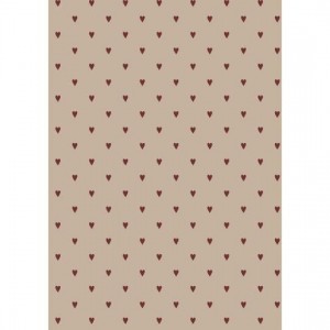 Gavepapir røde hjerter 5 meter rulle