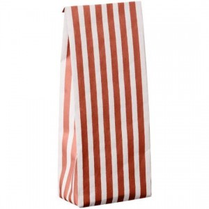 Klodsbundspose røde striber tekstil-look 100 stk